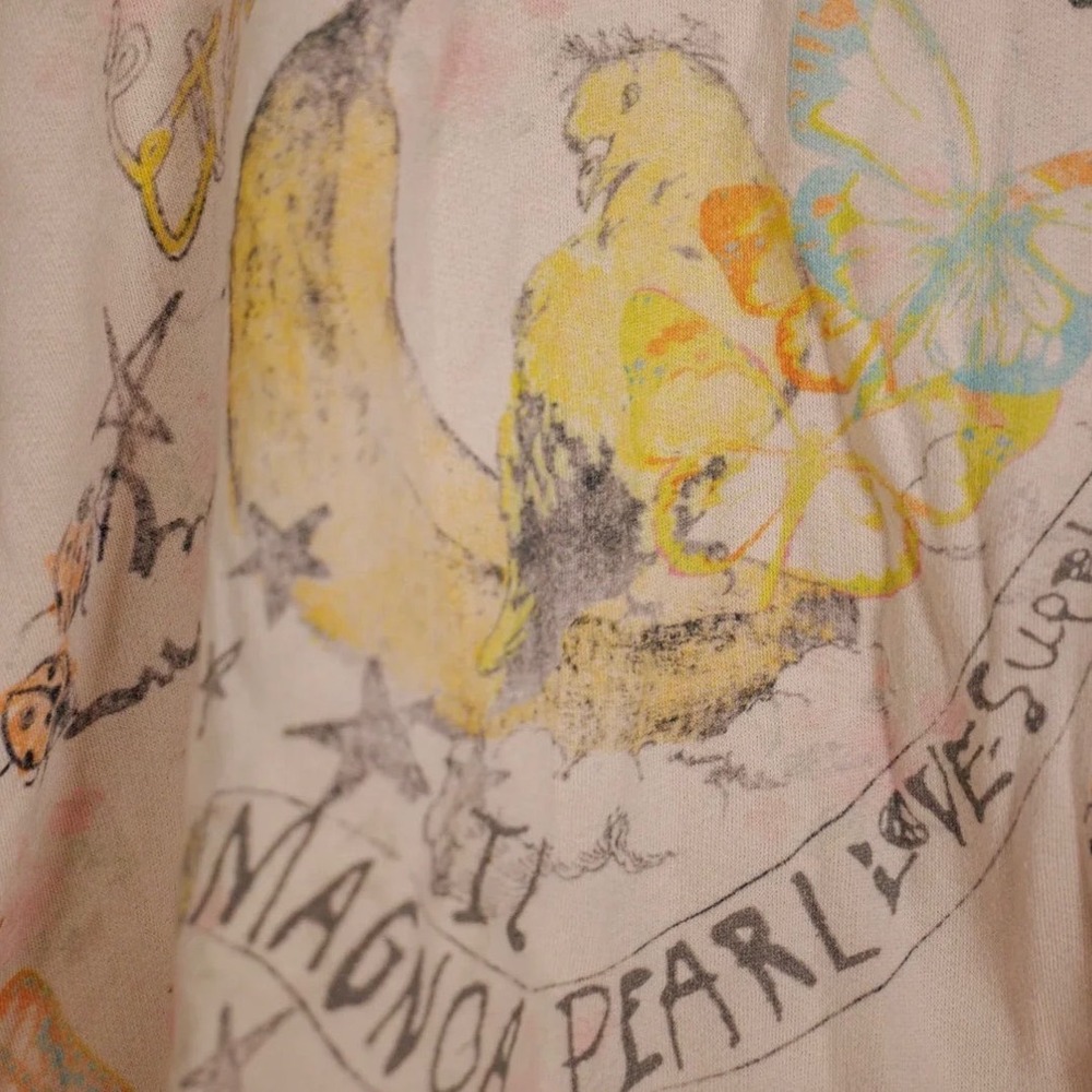 MAGNOLIA PEARL STAR RAINBOW HERMOSA DISTRESSED SWEATSHIRT NWT Butterflies Roses - Picture 4 of 8